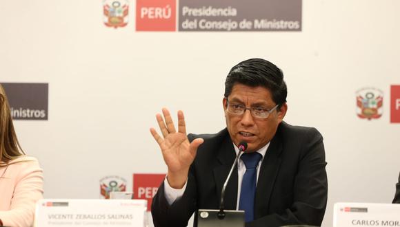 Vicente Zeballos, presidente del Consejo de Ministros. (Foto: GEC)
