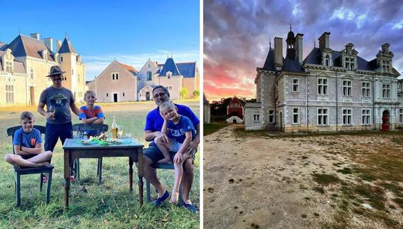 Oscar Rinaldi vive en el castillo de Belebat desde hace varios años junto a su esposo y sus tres hijos adoptivos. (Foto: Instagram  @chateaudebelebat)