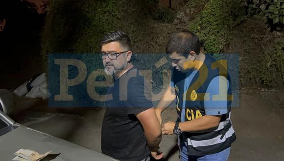 El exministro Geiner Alvarado fue detenido mientras conducía su vehículo en La Molina. (PNP)