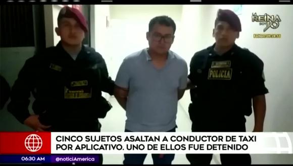 La policía capturó a Gian Kevin Delgado Rubio y a  Ivette Martínez Vidaurre. Ambos serán investigados por el asalto al taxista. (Foto captura: América Noticias)