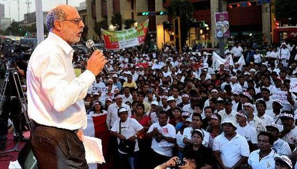 Aprovechó la marcha para criticar a la oposición. (Andina)