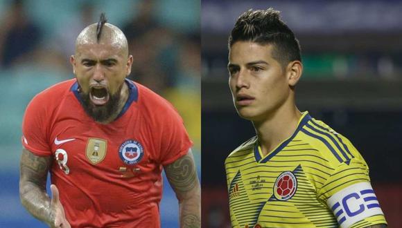 Colombia vs. Chile se miden por los cuartos de final de la Copa América 2019. (Foto: AFP)