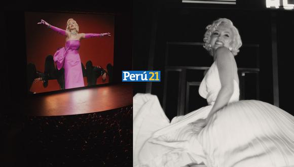 El avance muestra escenas icónicas que protagonizó Monroe, como la que se le sube el vestido blanco en 'La tentación vive arriba'. (Foto: Composición)