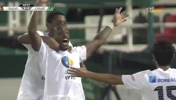 Jefferson Farfán anotó en la victoria 4-2 del Al Jazira frente al Emirates. (Captura)