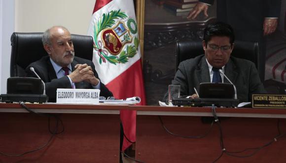 Mayorga en la sesión de la Comisión de Fiscalización del Congreso. (Martín Pauca)