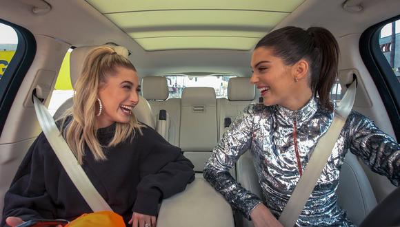 Kendall Jenner y Hailey Baldwin también fueron invitadas para el Carpool Karaoke. (Captura de YouTube)