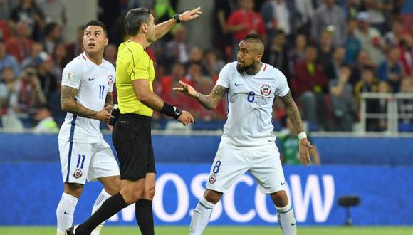 Arturo Vidal, seleccionado de Chile en la Copa Confederaciones 2017, criticó el gol anulado a Eduardo Vargas. (AFP)