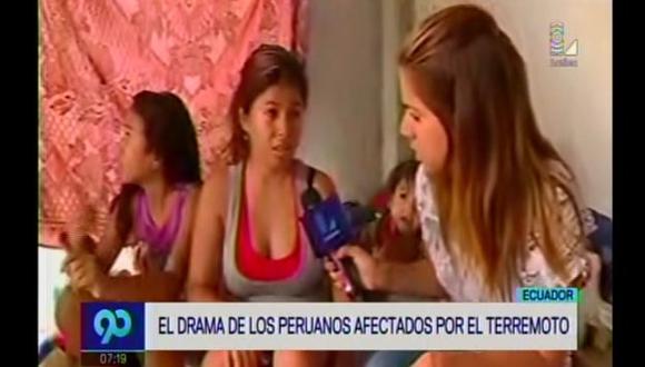 Una peruana resultó herida tras terremoto de 7.8 grados en Ecuador. (Captura de TV)