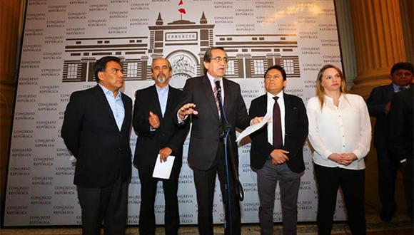 La Célula Parlamentaria Aprista manifestó en conferencia de prensa que con lo declarado por Jorge Barata se prueba que el ex mandatario Alan García "era inocente". (Foto: Agencia Andina)