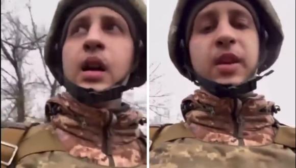 Conflicto Rusia-Ucrania: soldado ucraniano graba emotivo mensaje de despedida a sus padres. (Foto: Captura de Twitter)
