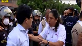 Aniego en San Juan de Lurigancho: Vecino afectado increpó a funcionarios del gobierno [VIDEO]