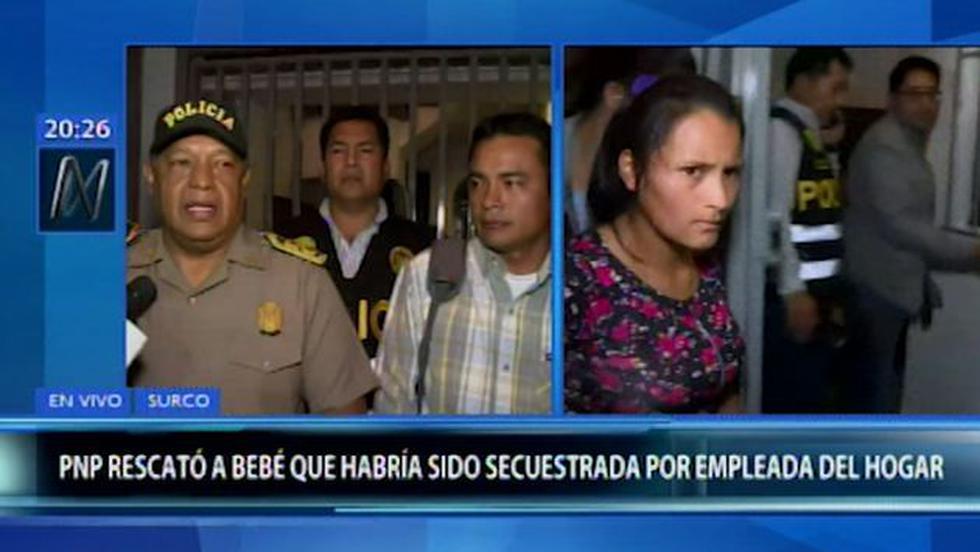 Policía aclara que delincuentes engañaron a niñera y secuestraron a bebé en Surco. (Captura/Canal N)
