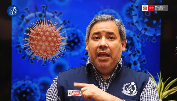 Roger Araujo Castillo, médico infectólogo del Instituto Nacional de Salud (INS), explica la diferencia entre ómicron y otras variantes del COVID-19. (Foto: captura video INS)