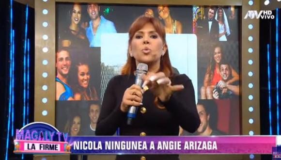 Magaly Medina indignada con Nicola Porcella por negar que estuvo enamorado Angie Arizaga (Foto: captura)