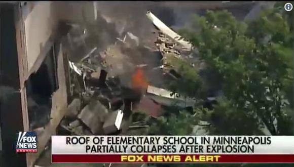 Al menos un muerto tras derrumbe de escuela primaria pública en Minneapolis, Estados Unidos. (Captura de video)