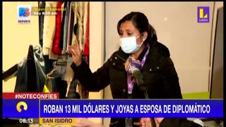 San Isidro: esposa de diplomático denuncia robo objetos valorizados en 13 mil dólares