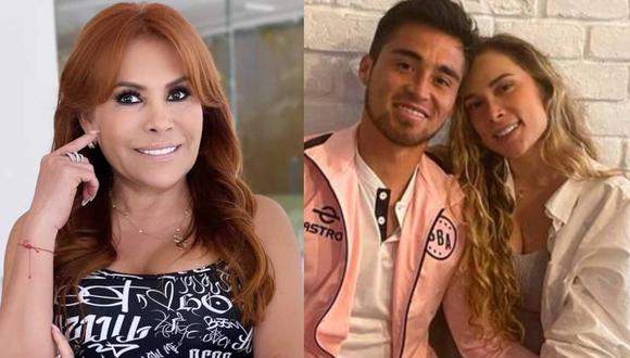 Magaly Medina critica a Rodrigo 'Gato' Cuba por no respetar su relación con Ale Venturo. (Foto:  Composición Instagram).