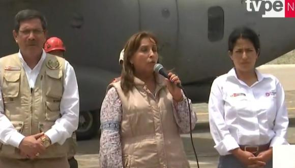 Dina Boluarte en Arequipa. (Foto: TV Perú)