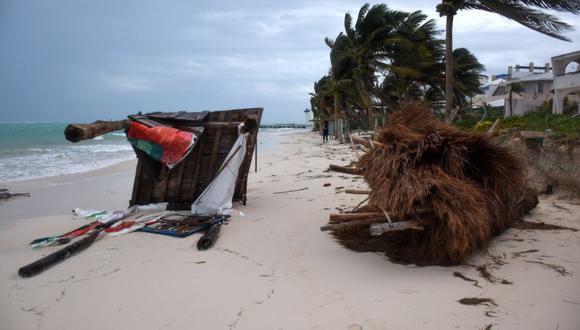 Vista de los daños en Puerto Morelos, estado de Quintana Roo, México, luego del paso del huracán Zeta. (Foto referencial: AFP).
