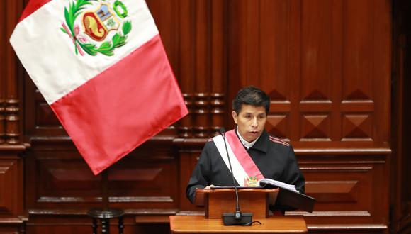 En su mensaje, el presidente Castillo reiteró los anuncios que hizo el premier Aníbal Torres al Congreso una semana antes. (Foto: Congreso de la República)