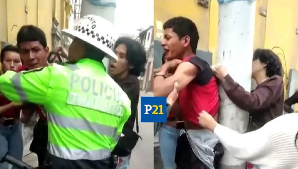 Casi linchan a un presunto extorsionador en el Cercado de Lima. (Foto: TV Perú)