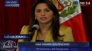 Ana María Solórzano: ‘Congreso investigará denuncias sobre reglajes’
