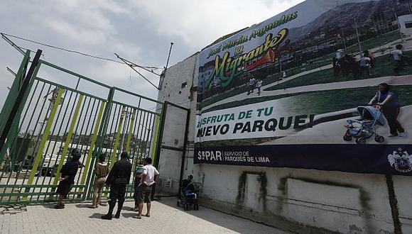 El Parque del Migrante aún no abre sus puertas. (Perú21)