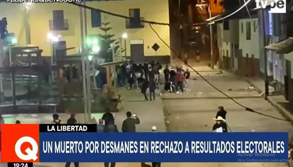 Fiscalía abre investigación por muerte de un hombre durante disturbios en local de votación de La Libertad. (Foto: TV Perú)