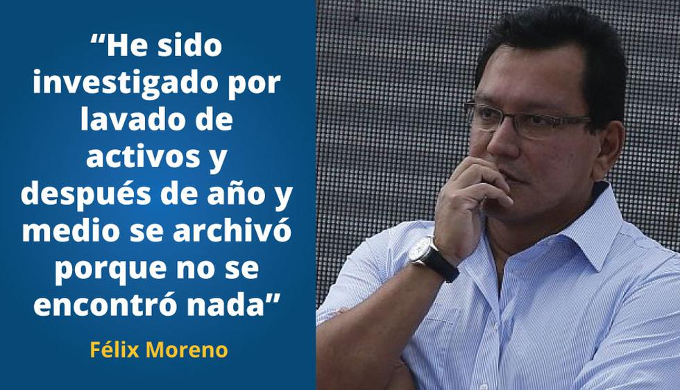 Félix Moreno y su defensa ante acusaciones de recibir coimas en 10 frases |  POLITICA | PERU21
