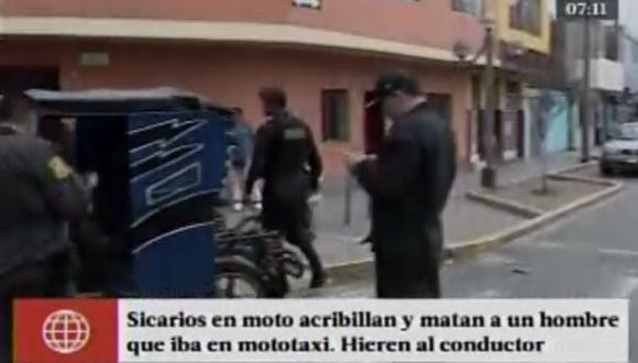 Dos sicario asesinaron a un pasajero de una mototaxi en el Cercado de Lima. (América)