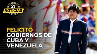 Evo Morales saludó y felicitó a los gobiernos de Cuba y Venezuela en evento de Perú Libre