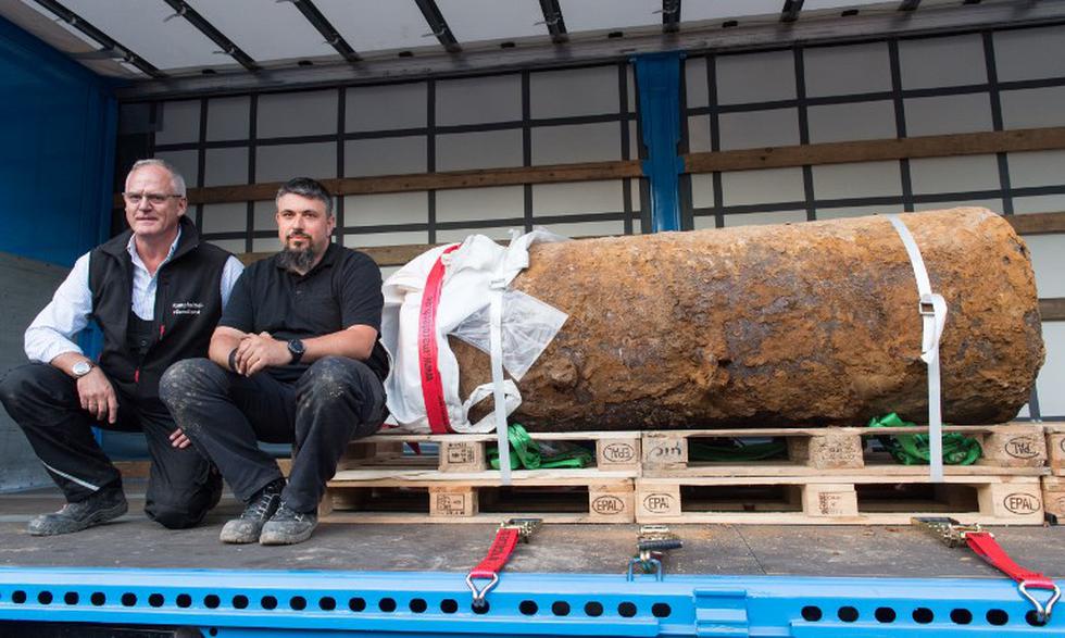Alemania: Esta es la bomba de la Segunda Guerra Mundial que se encontró en Fráncfort. (AFP)