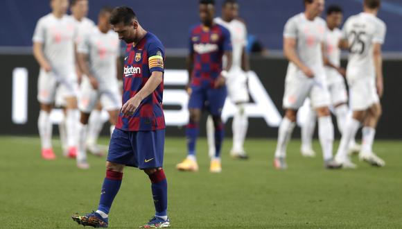 Con Lionel Messi, Barcelona perdió 8-2 ante Bayern Múnich, su peor derrota histórica en la Champions. (Foto: AFP)