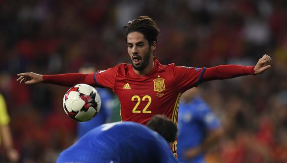 Isco anotó dos de los tres goles que determinaron el triunfo de España sobre Italia en el estadio Santiago Bernabéu. (AFP)