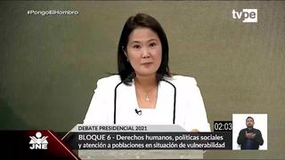 Debate presidencial: Keiko Fujimori en el bloque de Derechos Humanos, políticas sociales y atención a población vulnerable