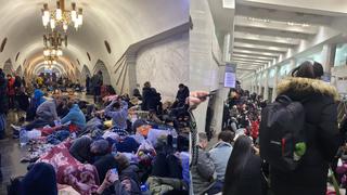 Cientos de ucranianos se refugian en las estaciones del metro subterráneo ante ataque ruso [VIDEO]