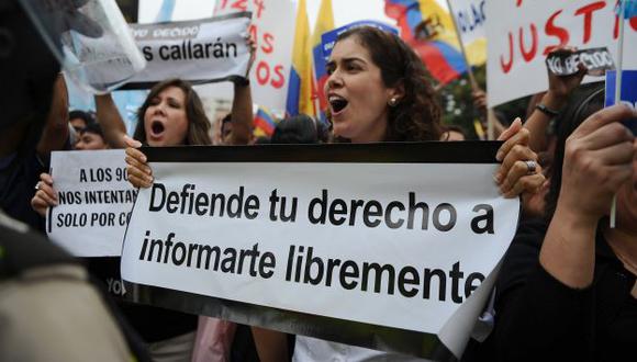 Libertad de expresión. La Ley de Comunicación de Ecuador ha sido calificada como ‘ley mordaza’. (AFP)