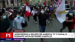 Agreden a equipo de Canal N y América TV durante mitin del candidato Pedro Castillo