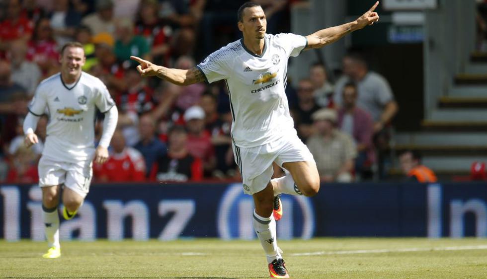 Zlatan Ibrahimovic anotó un golazo en la victoria del Manchester United sobre Bornemouth. (AFP)