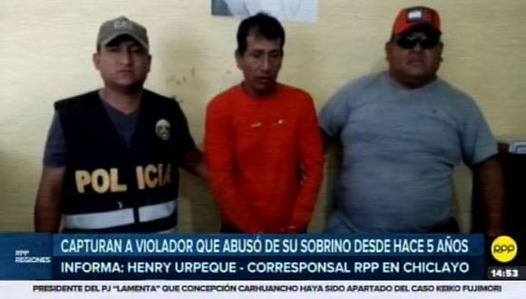 Un hombre acusado de ultrajar a su sobrino de 14 años fue detenido por la Policía Nacional (PNP) en Chiclayo. (Video: RPP)