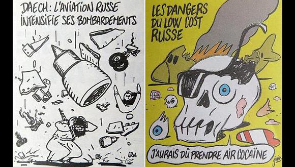 Charlie Hebdo caricaturizó caída de avión en Egipto y desató la ira de Rusia. (Internet)