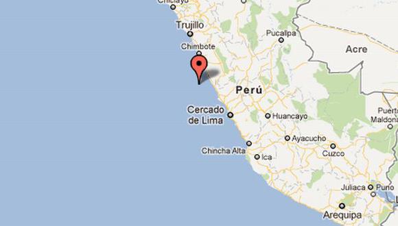 Epicentro se ubicó a 74 kilómetros al suroeste de Huarmey. (Google Maps)