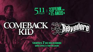Comeback Kid y Belvedere llegan al Perú para esperado concierto