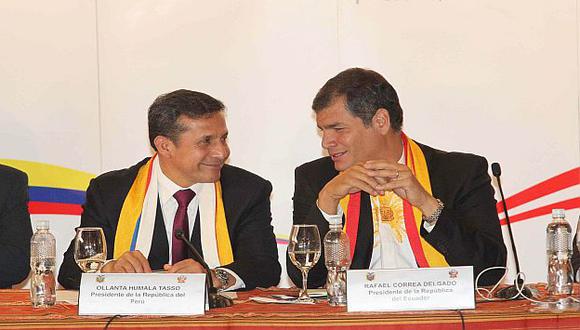 Correa y Humala durante un encuentro binacional en noviembre de 2012. (USI)