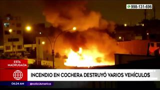 Callao: ocho vehículos totalmente destruidos tras incendio en cochera