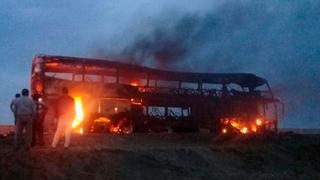 Sutran suspende autorización a empresa de bus que se incendió en Huaraz