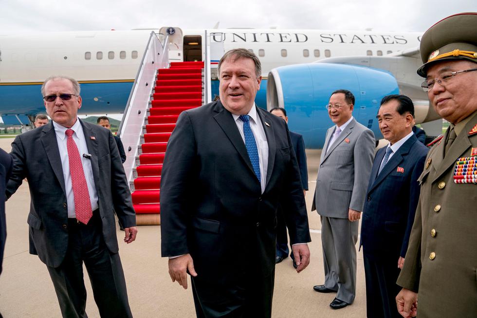 El secretario de Estado estadounidense, Mike Pompeo, inició una visita a Corea del Norte para hablar de la desnuclearización. (AFP)