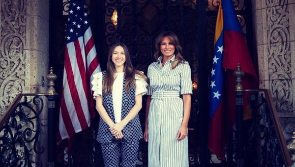 El encuentro entre Melania y Fabiana Rosales sucede a otro similar que la esposa de Guaidó sostuvo el miércoles en la Casa Blanca con el presidente de Estados Unidos, Donald Trump. (Foto: Twitter)