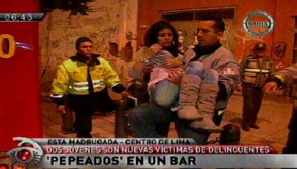 Ambos fueron trasladados al hospital Loayza. (Captura de TV)