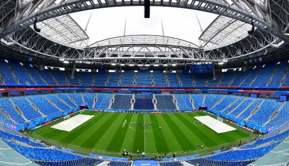 El estadio San Petersburgo será escenario del partido entre Francia y Bélgica. (AFP)